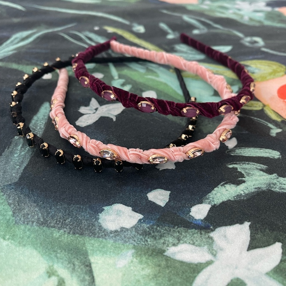 Three Anthropologie beaded headbands